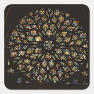 Sticker Carré fenêtre rose au-dessus de la porte ouest, avec des