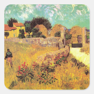 Sticker Carré Ferme en Provence par Vincent van Gogh