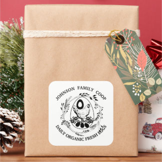 Sticker Carré Ferme familiale rustique Agritourisme OEufs frais
