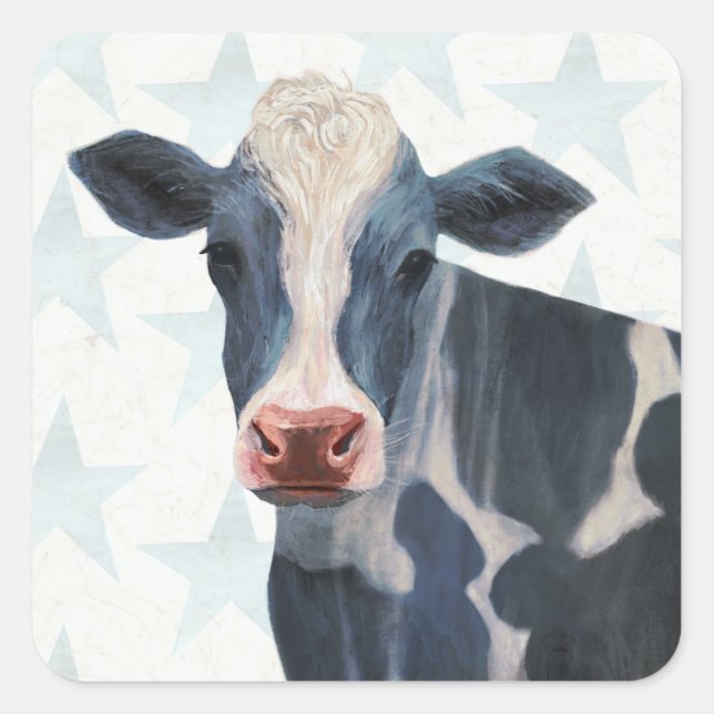 Sticker Carré Ferme patriotique - Vache (Devant)