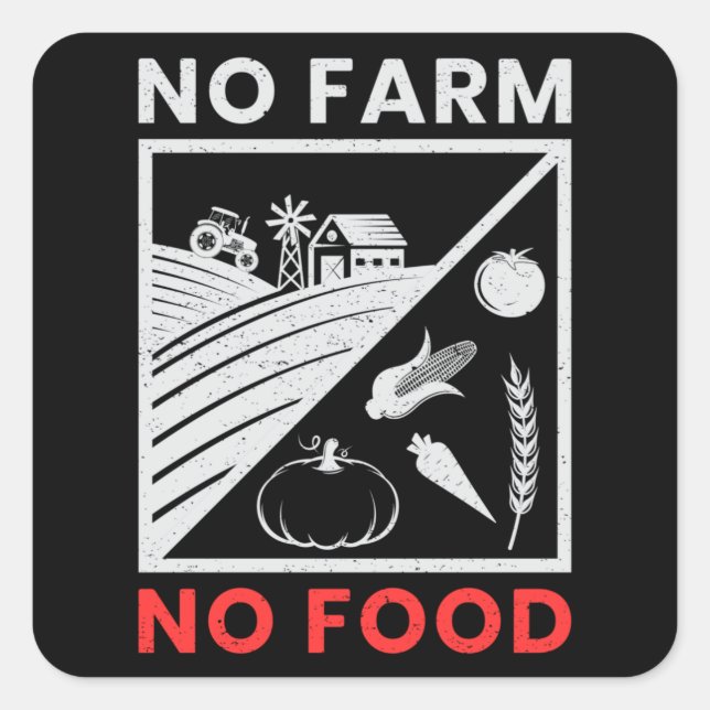 Sticker Carré Fermier Agriculture Funny Tracteur Agriculture Don (Devant)