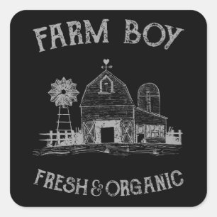 Sticker Carré Fermiers cool Farmboy Fresh Organic Farm Life