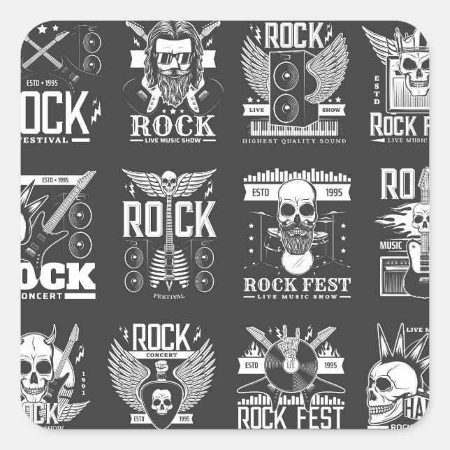 Sticker Carré Festival de musique (Devant)