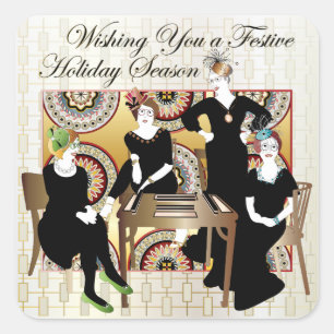 Sticker Carré Festival Mah Jongg