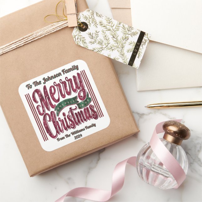 Sticker Carré Festive Joy: Celebrate Christmas! (Cadeaux)