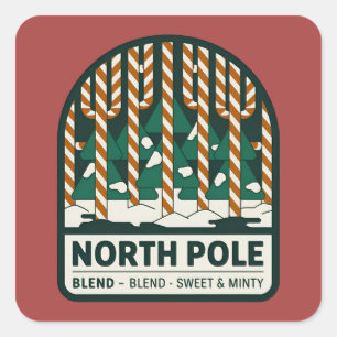 Sticker Carré Festive Noël Pôle Nord mélange sucre de canne