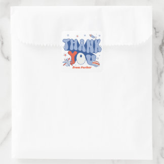 Sticker Carré Fête aux États-Unis d'Amérique Rouge Blanc Bleu Me