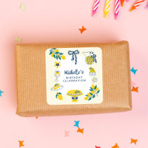 Fête d'anniversaire estivale jaune Nourriture et B