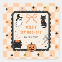 Fête d'anniversaire Halloween à carreaux orange