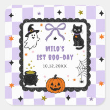Fête d'anniversaire Halloween à carreaux violets