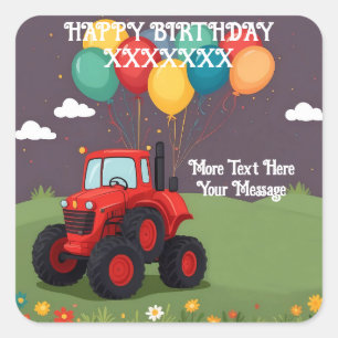 Sticker Carré Fête d'anniversaire personnalisée