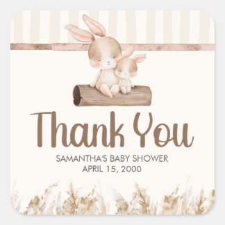 Sticker Carré Fête de Bébé Little Bunny
