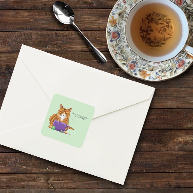 Sticker Carré Fête de la mère de la mère du meilleur chat (Créateur téléchargé)