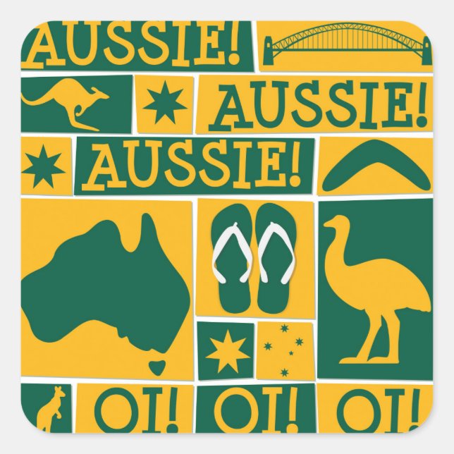 Sticker Carré Fête de l'Australie (Devant)