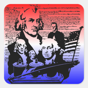 Sticker Carré Fête de l'Indépendance américaine, 4 juillet