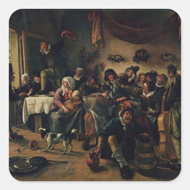 Sticker Carré Fête de mariage (Devant)