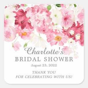 Sticker Carré Fête de mariage floral Fleurs de printemps 