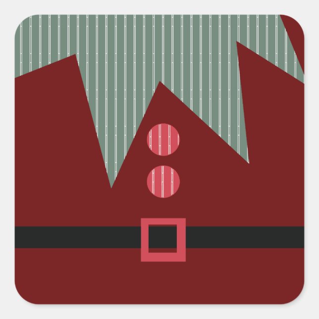 Sticker Carré Fête de Noël Elf Suit (Devant)