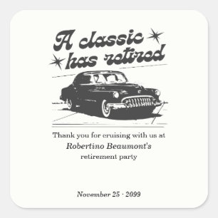Sticker Carré Fête de retraite de croisière en voiture classique