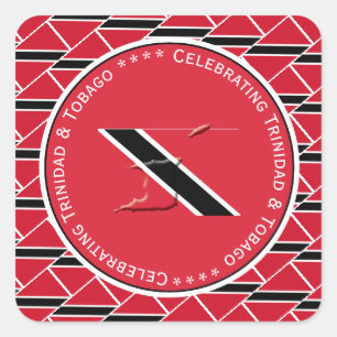 Sticker Carré Fête de TRINIDAD & TOBAGO FLAG Photo personnalisée