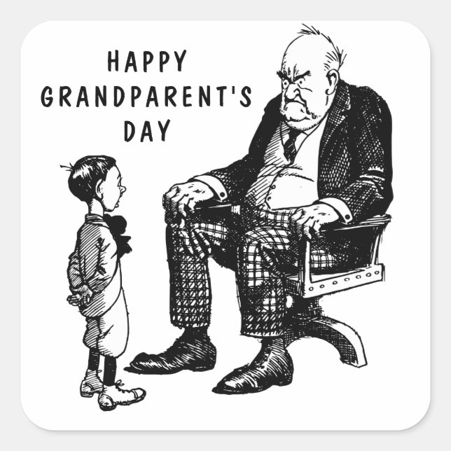 Sticker Carré Fête des grands-parents (Devant)