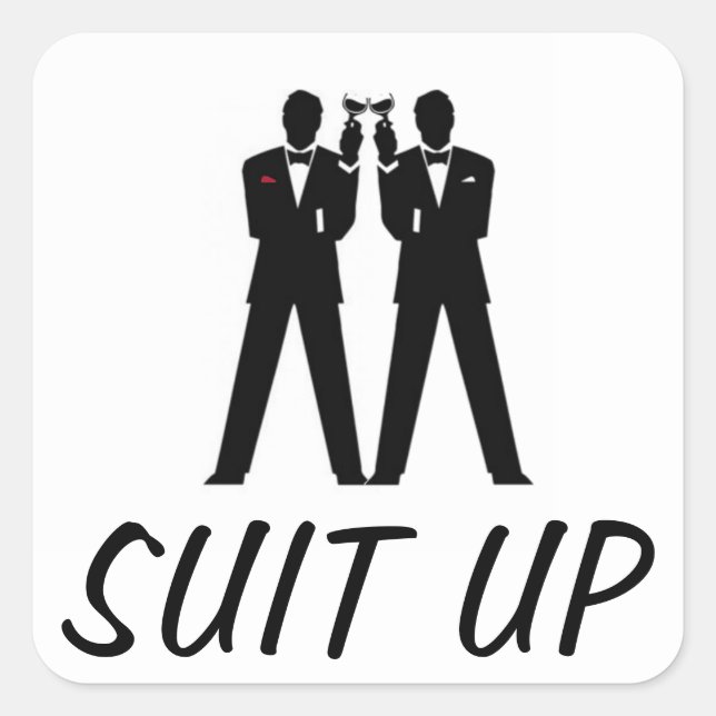Sticker Carré Fête des Groomsmen (Devant)
