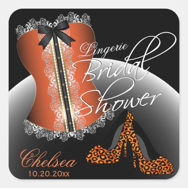 Sticker Carré Fête des mariées de lingerie classique | Orange (Devant)