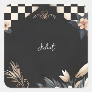 Sticker Carré Fête des mariées Retro Studio Creative Illustrée