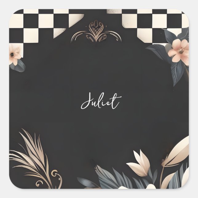 Sticker Carré Fête des mariées Retro Studio Creative Illustrée (Devant)