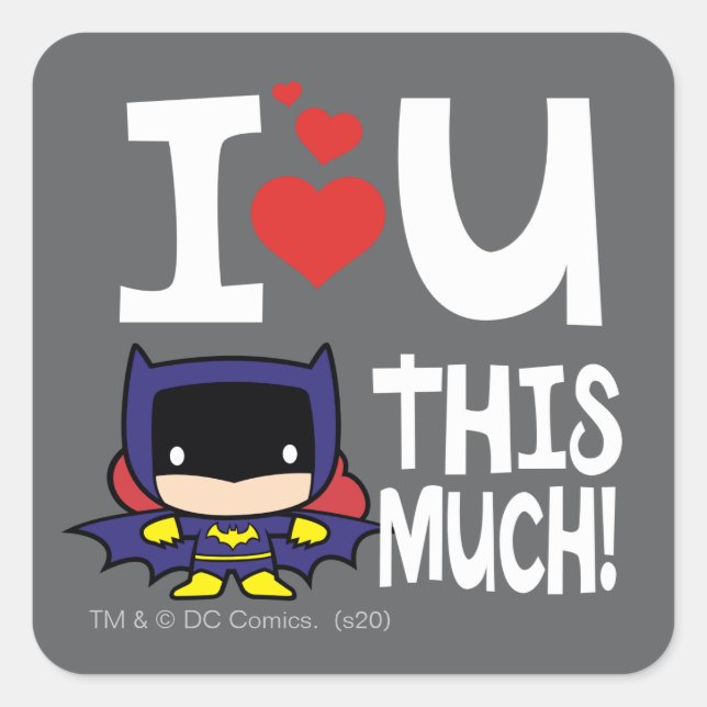 Sticker Carré Fête des mères de batgirl | Je T'Aime Tant ! (Devant)