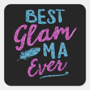 Sticker Carré Fête des mères de Glam-Ma Grand-mère