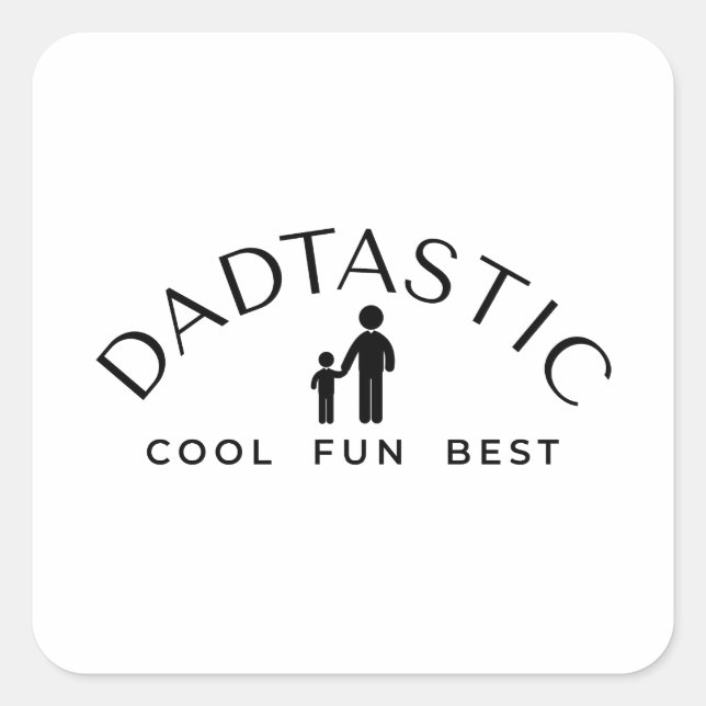 Sticker Carré Fête des pères Dadtastic Simplistic (Devant)