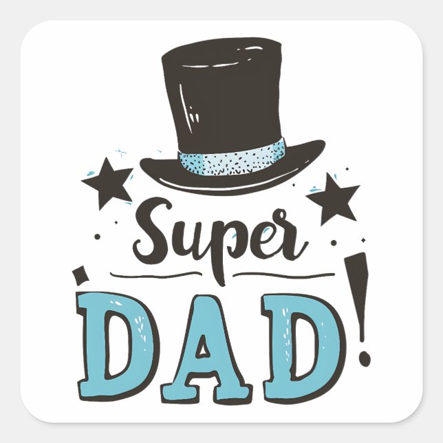 Sticker Carré Fête des pères - Fête de Super Papa (Devant)