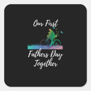 Sticker Carré Fête des pères   Notre première Fête des pères ens