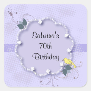 Sticker Carré Fête du 70e anniversaire   Texte do-it-yourself