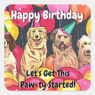 Sticker Carré Fête du Chien On va mettre ce Chien à la patte en 
