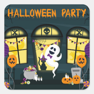 Sticker Carré Fête du Halloween