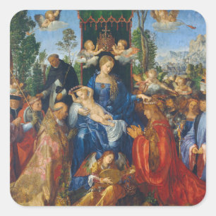 Sticker Carré Fête du Rosaire - Albrecht Dürer, 1506