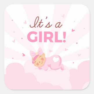 Sticker Carré Fêter c'est une fille