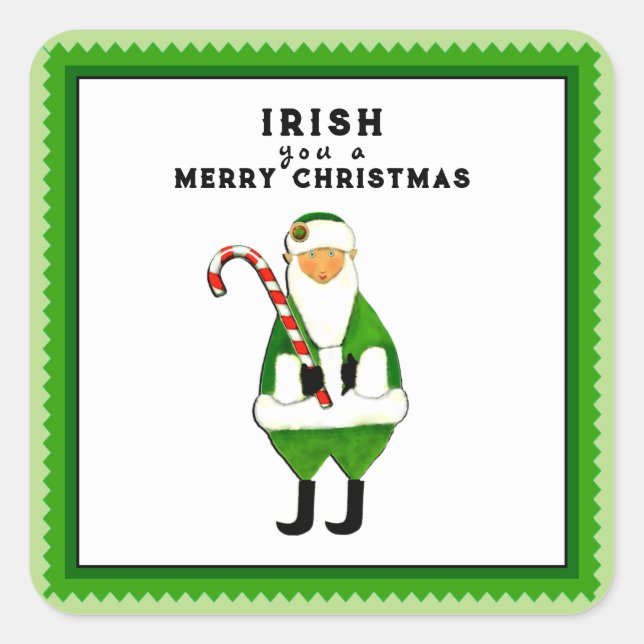 Sticker Carré Fêtes de Noël irlandaises (Devant)