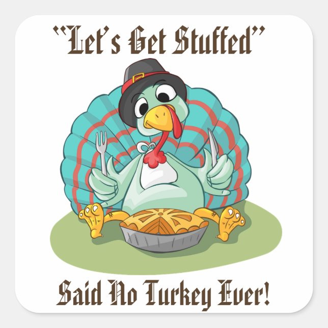 Sticker Carré Fêtes de Thanksgiving en bazar Turquie (Devant)