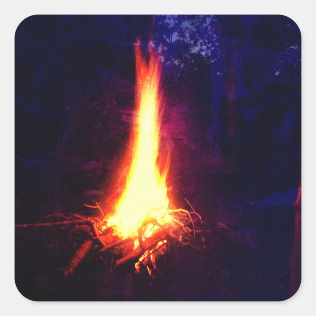 Sticker Carré Feu de camp du soir (Devant)
