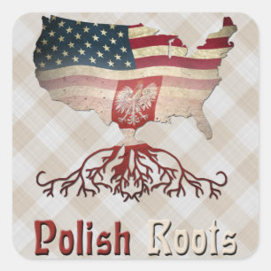 Sticker Carré Feuille d'autocollant American Polonais Roots