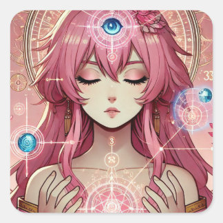 Sticker Carré Feuille d'autocollants Aura Dream Rose