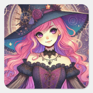 Sticker Carré Feuille d'autocollants Aura Dream Rose