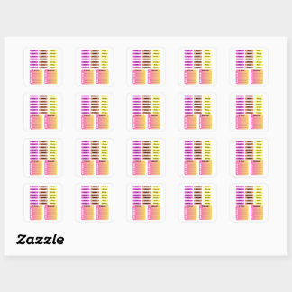Sticker Carré Feuille d'autocollants colorés pour les jours de l