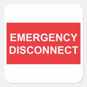 Sticker Carré Feuille d'autocollants de déconnexion d'urgence