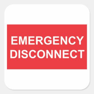 Sticker Carré Feuille d'autocollants de déconnexion d'urgence