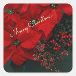 Sticker Carré Feuille d'autocollants Joyeux Noël