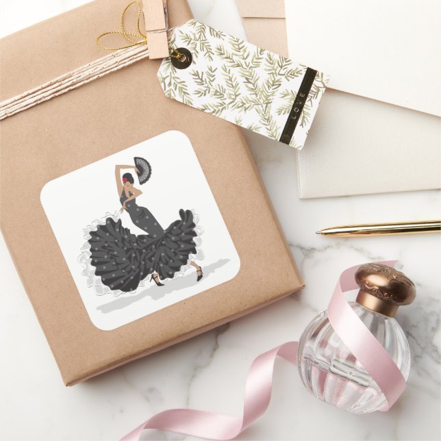 Sticker Carré Feuille d'autocollants pour danseur de flamenco (Cadeaux)